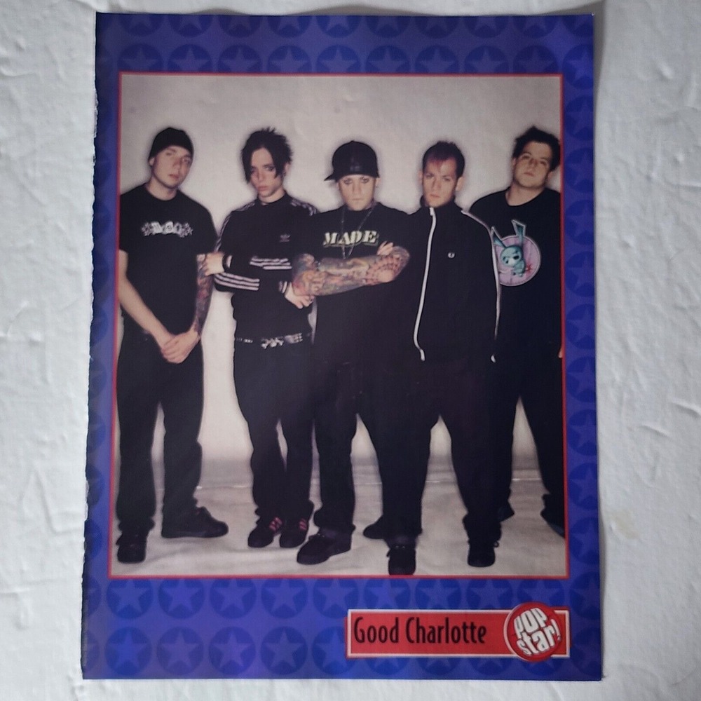 Good Charlotte Ashton Kutcher double-sided pinup vintage clipping 2004 8x10.5